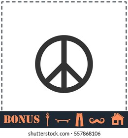 Hippie Peace icon flat. Simple vector symbol and bonus icon