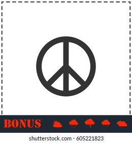 Hippie Peace icon flat. Simple vector symbol and bonus icon
