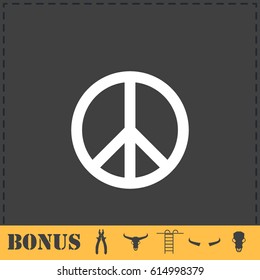 Hippie Peace icon flat. Simple vector symbol and bonus icon