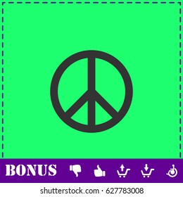 Hippie Peace icon flat. Simple vector symbol and bonus icon