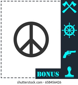 Hippie Peace icon flat. Simple vector symbol and bonus icon