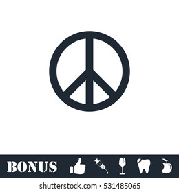 Hippie Peace icon flat. Vector illustration symbol and bonus pictogram