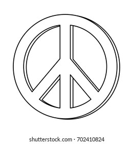hippie peace love circle button element symbol