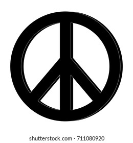 hippie peace love circle button element symbol