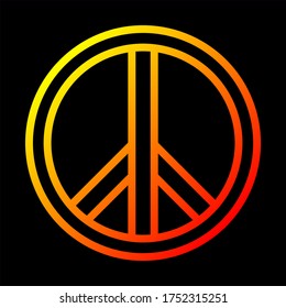 Hippie Peace Symbol icon illustration