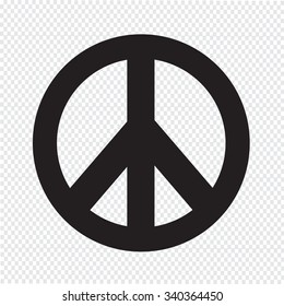 Hippie Peace Symbol icon illustration