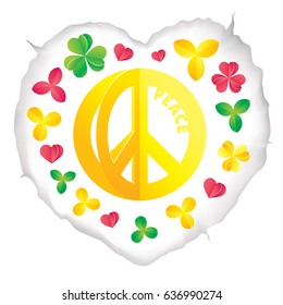 Hippie peace symbol vector illustration