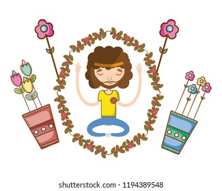 Hippie people cartoon