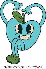 Hippie Psychedelic Character with Vintage Cartoon Style. Isolated Vector Illustration.