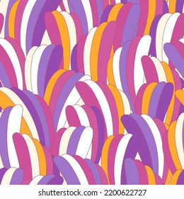 Hippie psychedelic vector background. Retro seamless pattern. Abstract elements in boho design. Colorful abstract vintage vector print. Summer groovy textile design