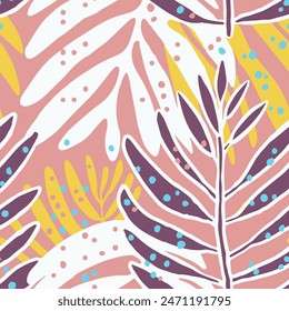 Hippie Repeated Color Fresh Foliage Set Background. Yellow Continuous Exotic Tropic Flora Watercolor Print. Black Seamless Summer Tree Fabrics Pattern.