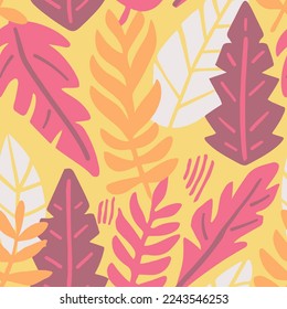Hippie Repetitive Exotic Beauty Monstera Flower Print. Vibrant Seamless Classic Bloom Garden Set Design. Colorful Repeated Nature Foliage Textile Art.