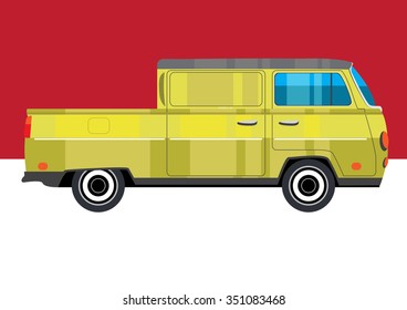 Hippie retro pick-up van