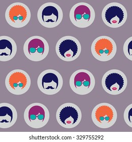 hippie retro seamless pattern 
