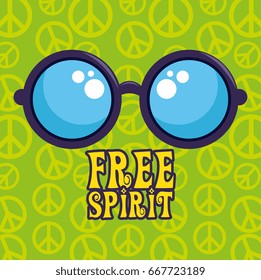 Hippie retro style background