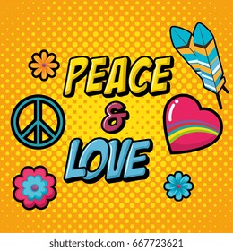 Hippie retro style background