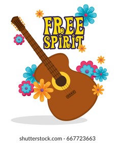 Hippie retro style background