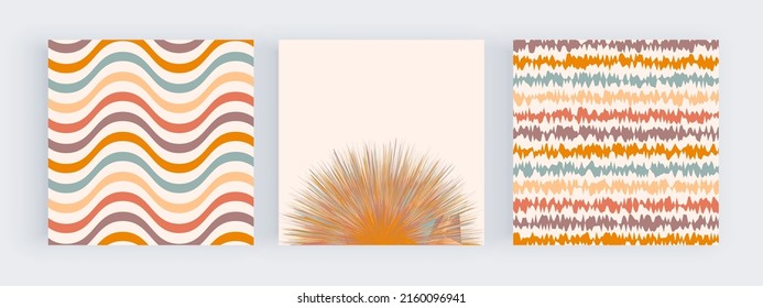 Hippie retro wall art prints with boho  shapes