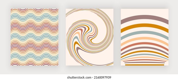 Hippie retro wall art prints with boho shapes