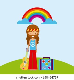 hippie scenery cartoon