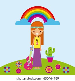 hippie scenery cartoon