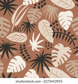Hippie Seamless Abstract Retro Artwork Wallpaper. Light Seamless Decoration Tropic Invitation, Seamless Backdrop. Gradient Endless Nature Beauty Style Texture. 