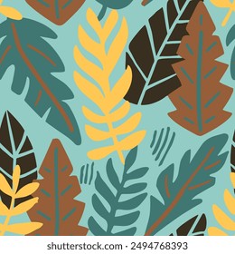 Hippie Seamless Classic Artistic Fabrics Pattern. Pastel Seamless Doodle Foliage Element, Seamless Vector. Colorful Repetitive Elegant Spring Style Wallpaper. 