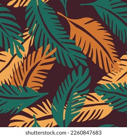 Hippie Seamless Classic Natural Fabrics Pattern. Blue Endless Doodle Tropic Watercolor, Seamless Print. Pastel Continuous Creative Foliage Paint Design. 