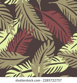 Hippie Seamless Contemporary Retro Lines Texture. Pink Repeated Nature Jungle Invitation, Seamless Art. Dark Continuous Creative Tropic Template Print. 