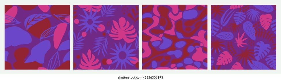 Hippie Seamless Contemporary Trendy Template Background. Gradient Seamless Fashion Jungle Scribble, Seamless Pattern. Bright Endless Abstract Branch Watercolor Texture. 