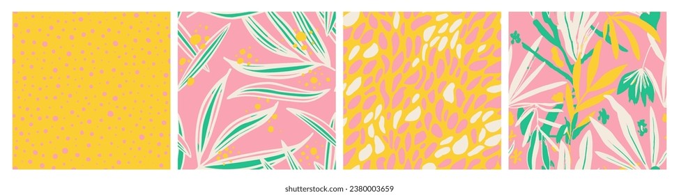 Hippie Decoración Sin Precedentes Scribble. Colores De Agua De Flor De Abstracto Continuo Vibrante, Vector Sin Marea. Arte De Ilustración Natural Contemporáneo Repetida Púrpura. 