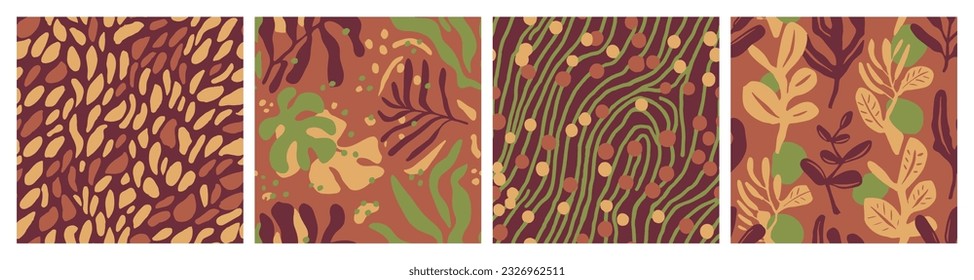 Papel De Techo Hippie Seamless Elegant Flora Scribble. Vigorosa Y Continua Plantilla De La Jungla Contemporánea, De Fondo Impresionante. Decoración Azul Infinito, Arte De Superficie. 