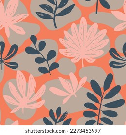 Hippie Seamless Eleganter, einfacher Hintergrund. Gelbe, kontinuierliche, zeitgenössische Gartenstoffe, Nahtlose Textur. violettes, mehrfarbiges grafisches Schriftzeichen-Muster. 