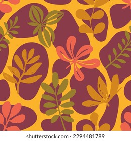 Hippie Seamless Elegant Spring Quill Wallpaper. Colorful Seamless Fashion Simple Style, Seamless Texture. Black Endless Decoration Graphic Fabrics Background. 