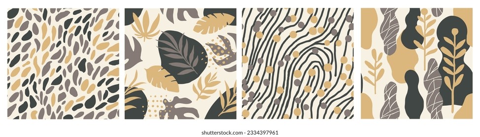 Hippie Seamless Fashion Beauty Artwork Wallpaper. Orange Continuous Decoration Palm Watercolor, Seamless Backdrop. Vivid Endless Creative Beautiful Textile Design. 