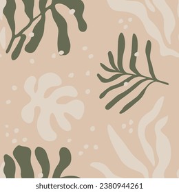 Hippie Seamless Fashion Simple Element Pattern. Vivid Endless Classic Palm Paint, Seamless Vector. Yellow Repeated Summer Beautiful Fabrics Design. 
