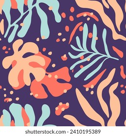 Hippie Seamless Nature Fresh Textile Background. Green Repetitive Summer Graphic Invitation, Seamless Backdrop. Bright Endless Elegant Organic Template Design. 