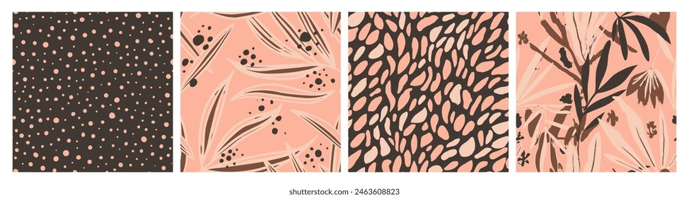 Hippie Seamless Summer Artistic Scribble Design. Colorful Seamless Color Palm Watercolor, Seamless Art. Vivid Repetitive Nature Retro Element Pattern. 