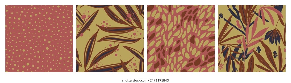 Hippie Seamless Summer Simple Textile Background. Pink Repeated Doodle Trendy Fabrics, Seamless Art. Pastel Repetitive Nature Decorative Style Design. 
