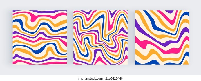 Hippie square retro social media backgrounds with boho geometric shapes