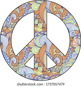 Hippie style. Ornamental background. t-shirt print, hand-drawn doodle background. Hippy vector illustration. Retro 1960s, 70s
