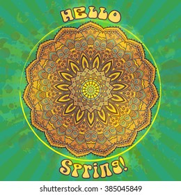 Hippie style. Ornamental vintage background. Love and Music with hand-written fonts, hand-drawn doodle background and textures. vector illustration. Woodstock Music and Art Fair. We love hitchhiking!