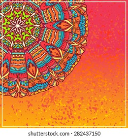 Hippie style. Ornamental watercolor background. Love and Music with hand-written fonts, hand-drawn doodle background and textures. vector illustration. 
