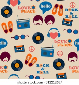  hippie style seamless pattern