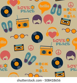  hippie style seamless pattern