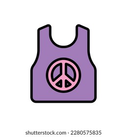 Hippie Tank Top Icon Vector Illustrator