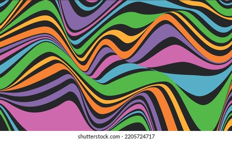 Premium Vector  Psychedelic swirl acid wave rainbow line backgrounds in  1970s 1960s hippie style y2k wallpaper patterns retro vintage 70s 60s  groove psychedelic poster background
