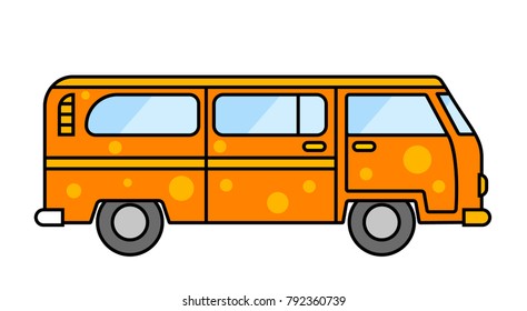 Hippie van simple colored icon.