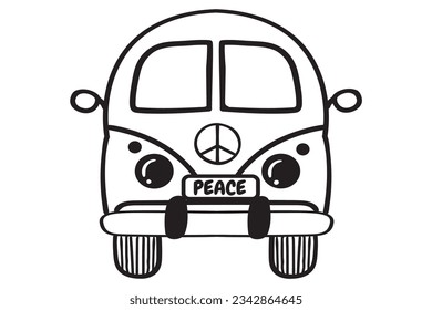 Hippie van svg, floral car, floral van, hippie car, hippie svg, clipart, hippie stickers, retro svg, retro car, vintage car svg
 svg