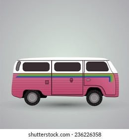 hippie van - vector illustration